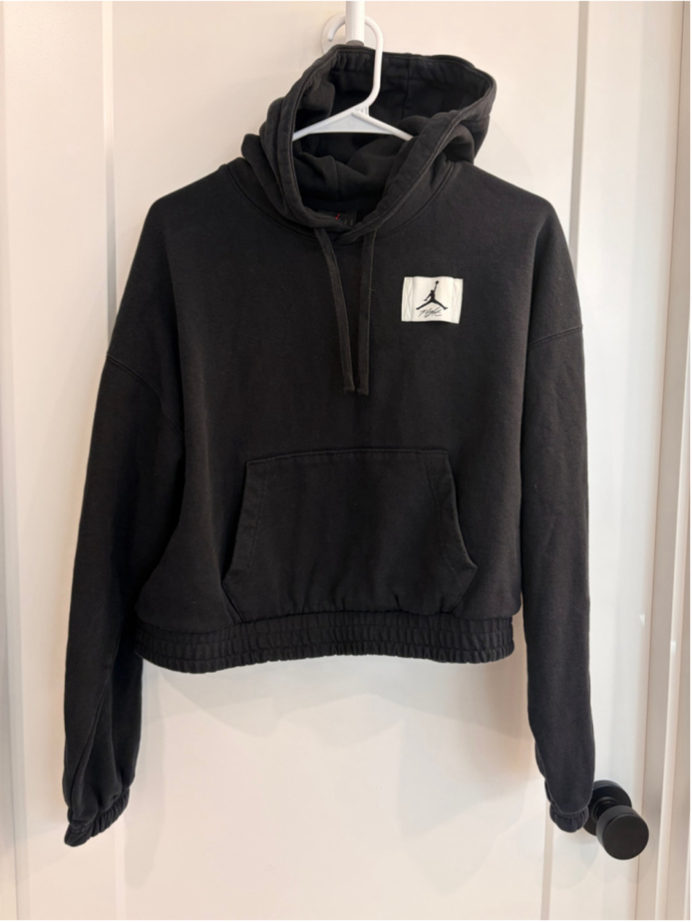 Nike Jordan Flight Fleece Cropped Hoodie Black Size Medium EUC